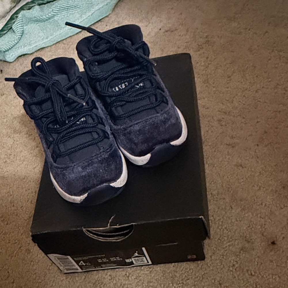 Jordan Kids Navy and White Sneakers